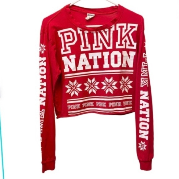 PINK Victoria’s Secret Cut Off  Crop Logo T Shirt - Picture 1 of 6